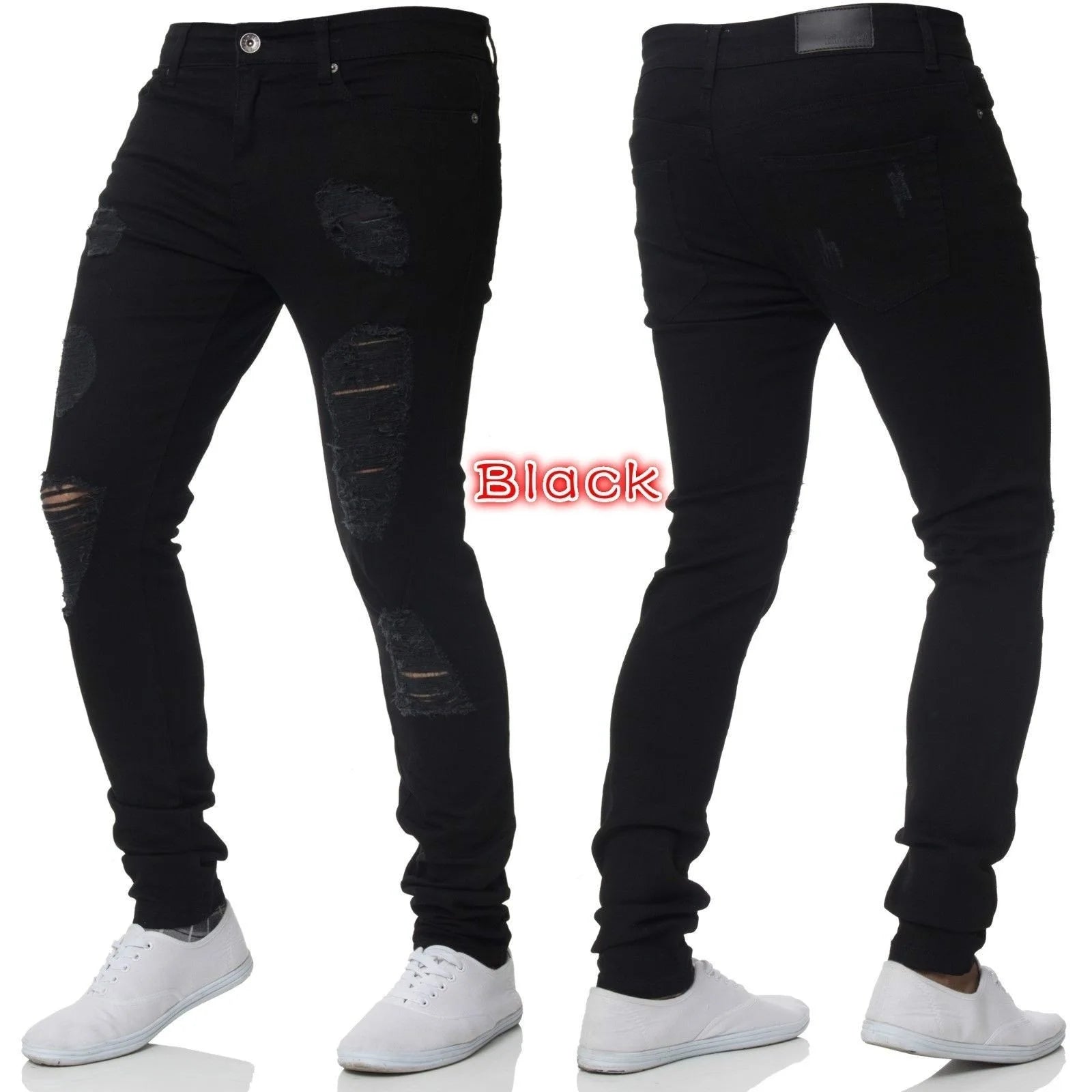 2024 Men Jeans Solid Pockets Stretch Denim Straight Pants Spring Summer Business Casual Trousers Daily Streetwear Men's Clothing GlowCart