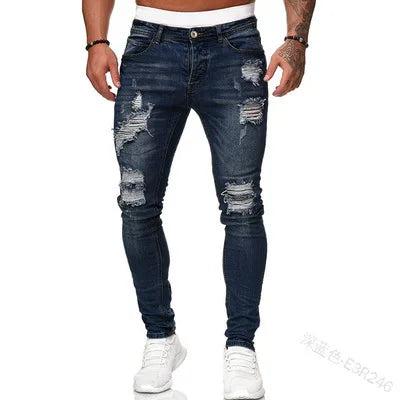 2024 Men Jeans Solid Pockets Stretch Denim Straight Pants Spring Summer Business Casual Trousers Daily Streetwear Men's Clothing GlowCart