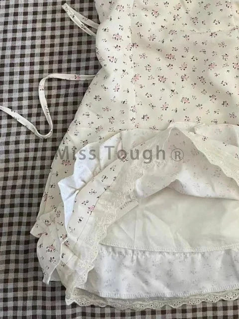 Summer French Sweet Tunic Waist Dress Women Gentle Strappy GlowCart