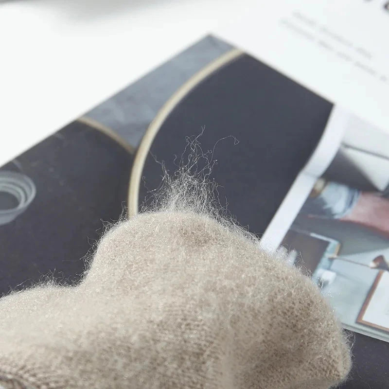 1 Pair Thickened Full-Finger Knitted Solid Color Warm Gloves, Unisex, Suitable for Outdoor Cycling in Autumn and Winter GlowCart