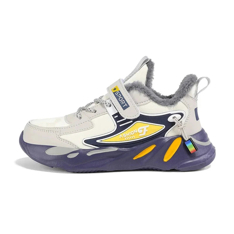 Winter Children Sneaker Shoes Fashion Platform Kids Boys Cotton Sneaker Warm Plush Casual Sports Tennis Shoes GlowCart
