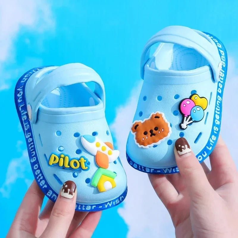 Summer Children Garden Slippers Shoes Boys&Girls Beach Sandal Kids Lightweight Breathable Cute Cartoon Slip Baby Slippers GlowCart