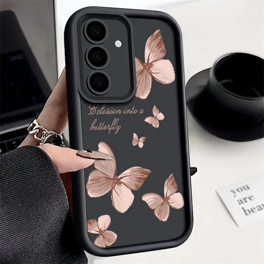 Gold Butterfly Soft TPU Case For Samsung Galaxy A55 A17 A54 GlowCart