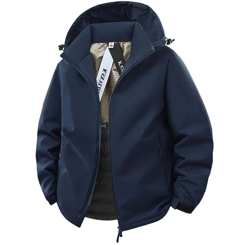 Jacket Mens Spring autumn New men jacket Solid color hooded GlowCart