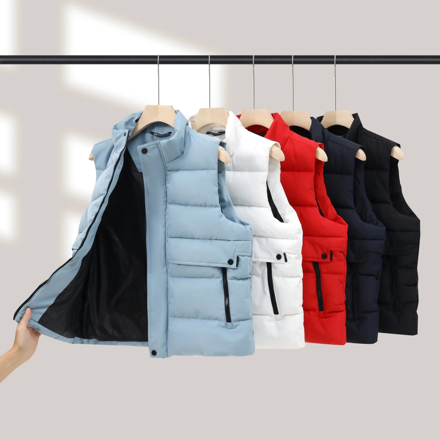 Men Women Down Vest Sleeveless Puffer Jacket Winter Trendy GlowCart