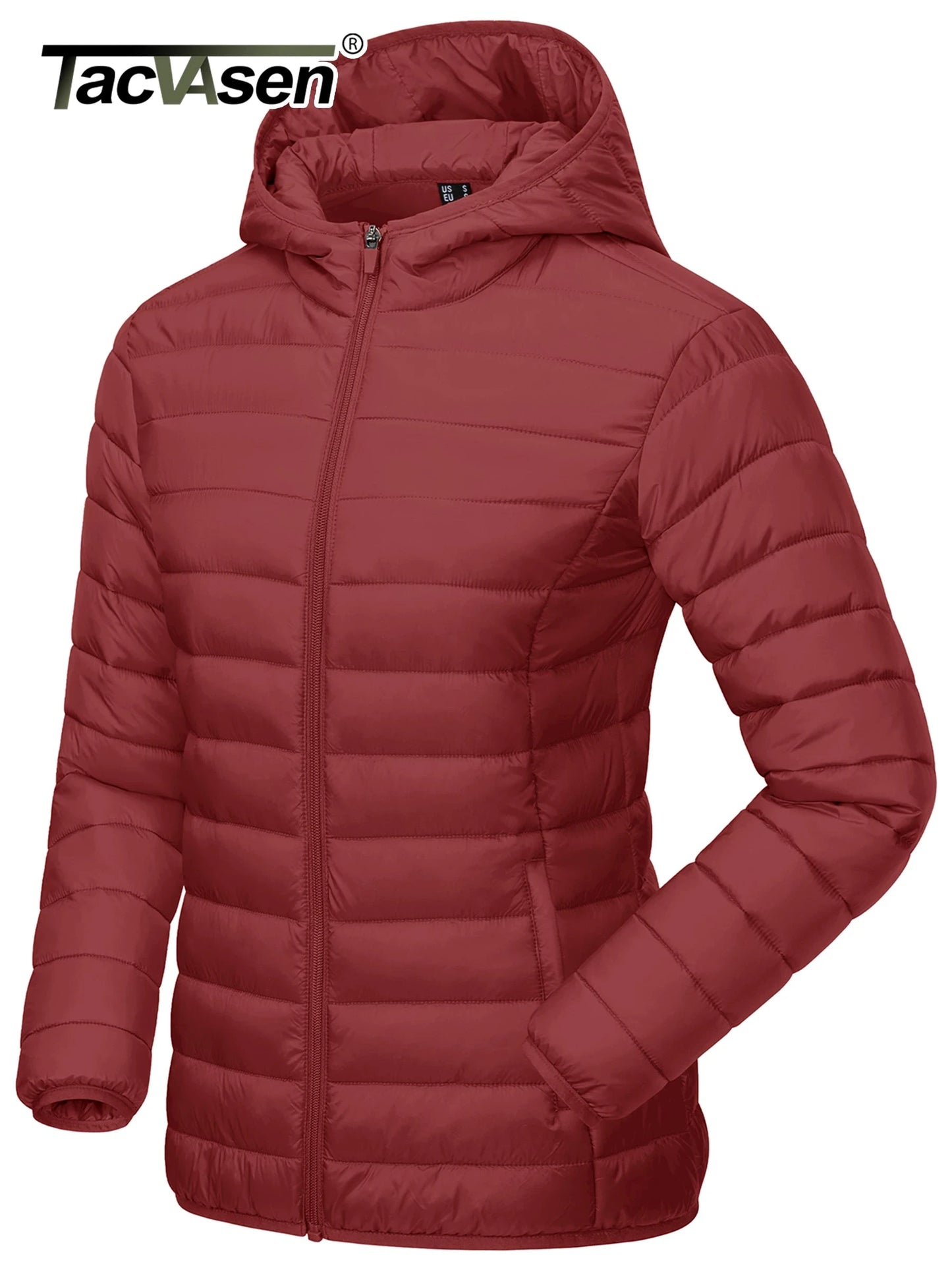 TACVASEN Winter Hooded Puffer Jacket Womens Quilted Warm GlowCart