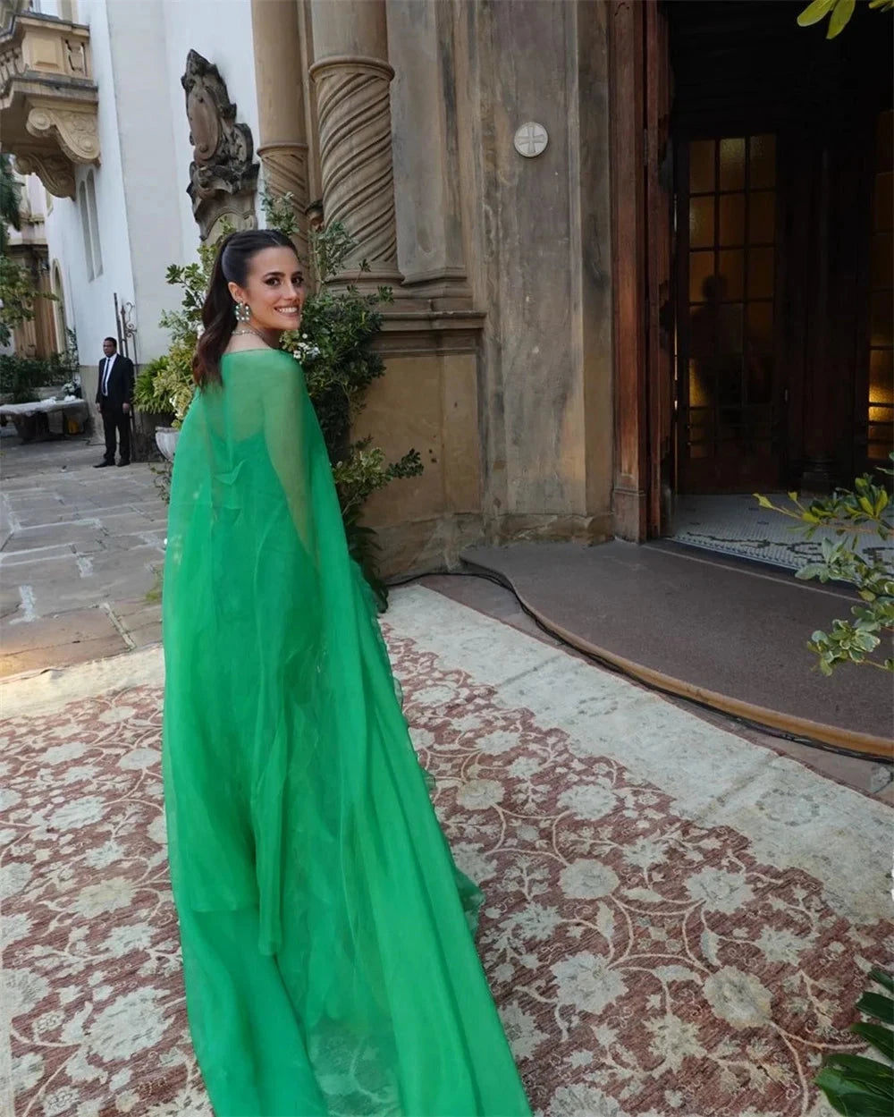 Sansa Strapless A-Line Lace Prom Dress Detachable Shawl GlowCart