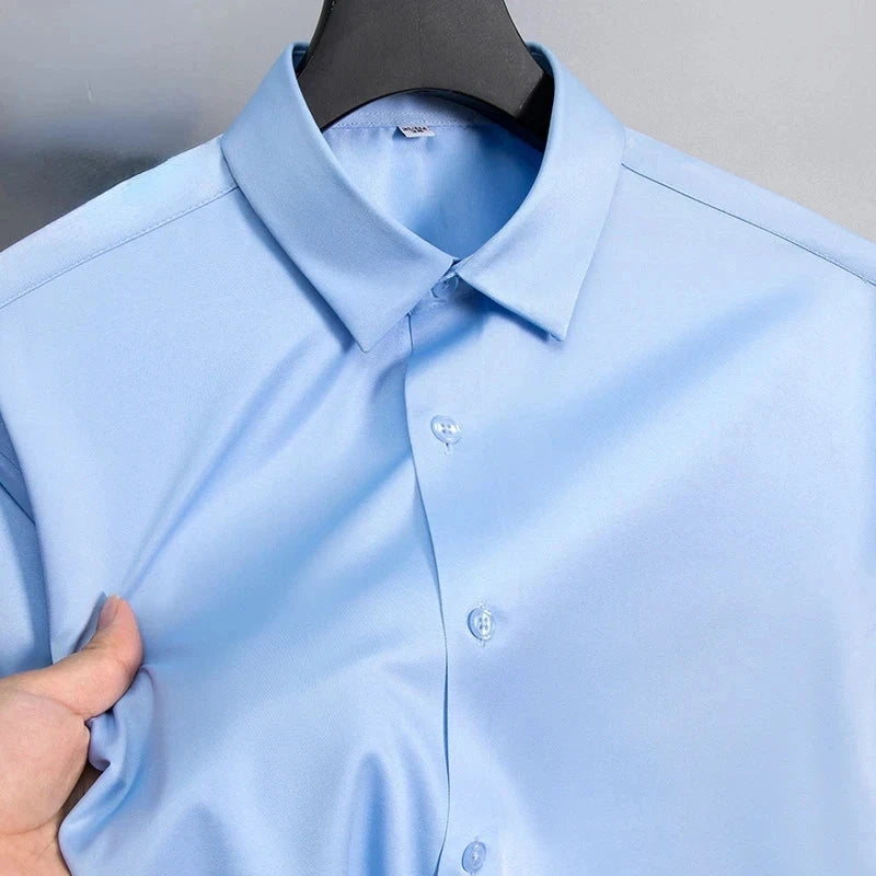 New Anti-Wrinkle Men Shirts Long Sleeve Dress Shirts For Men GlowCart