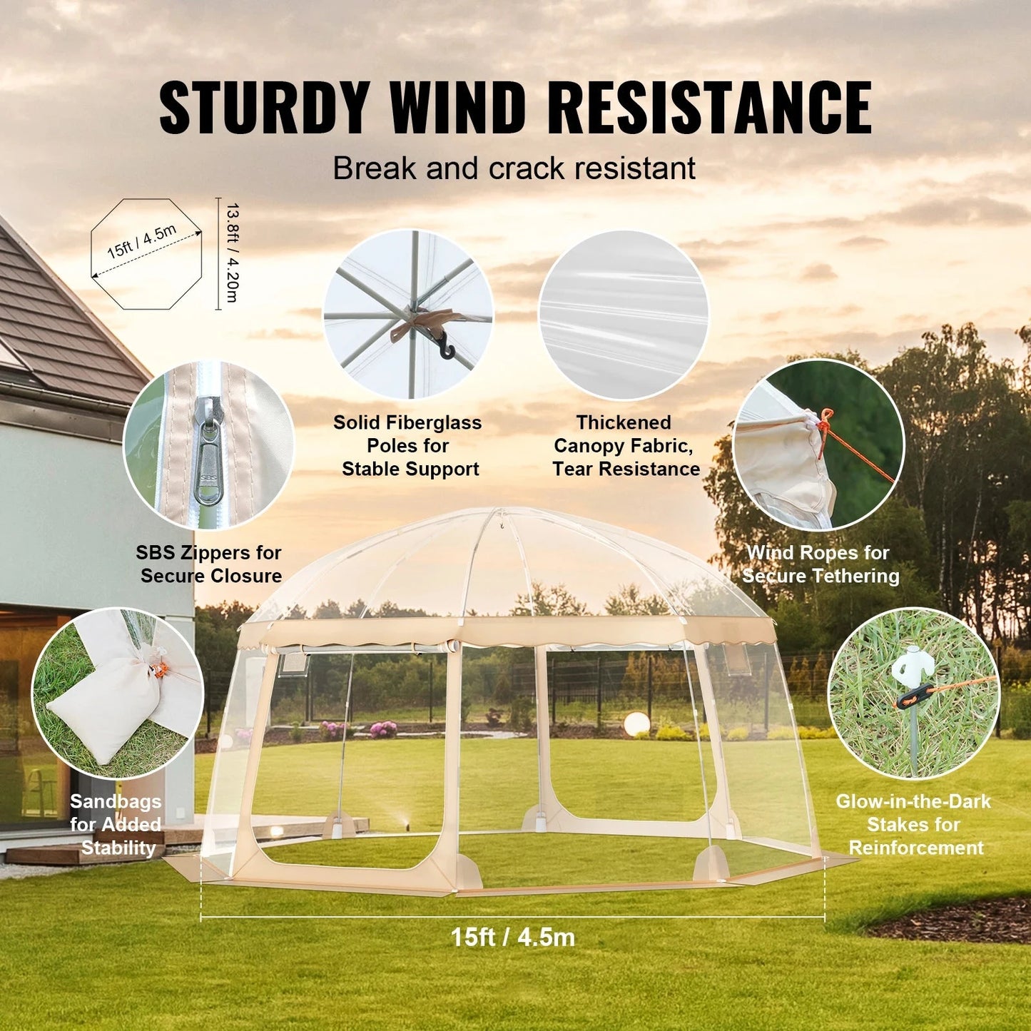 Bubble Tent Pop-Up Weatherproof Sports GlowCart