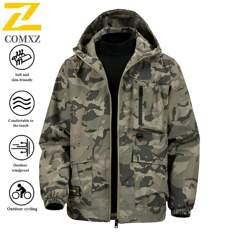 2025 New Men's Jacket Autumn and Winter Hooded Camouflage GlowCart