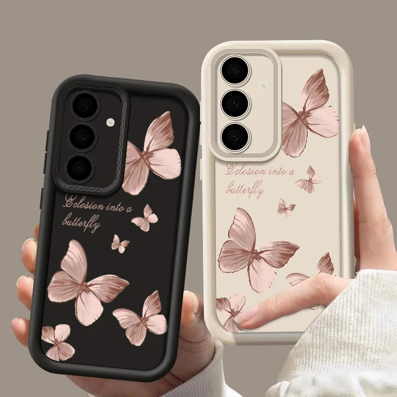 Gold Butterfly Soft TPU Case For Samsung Galaxy A55 A17 A54 GlowCart