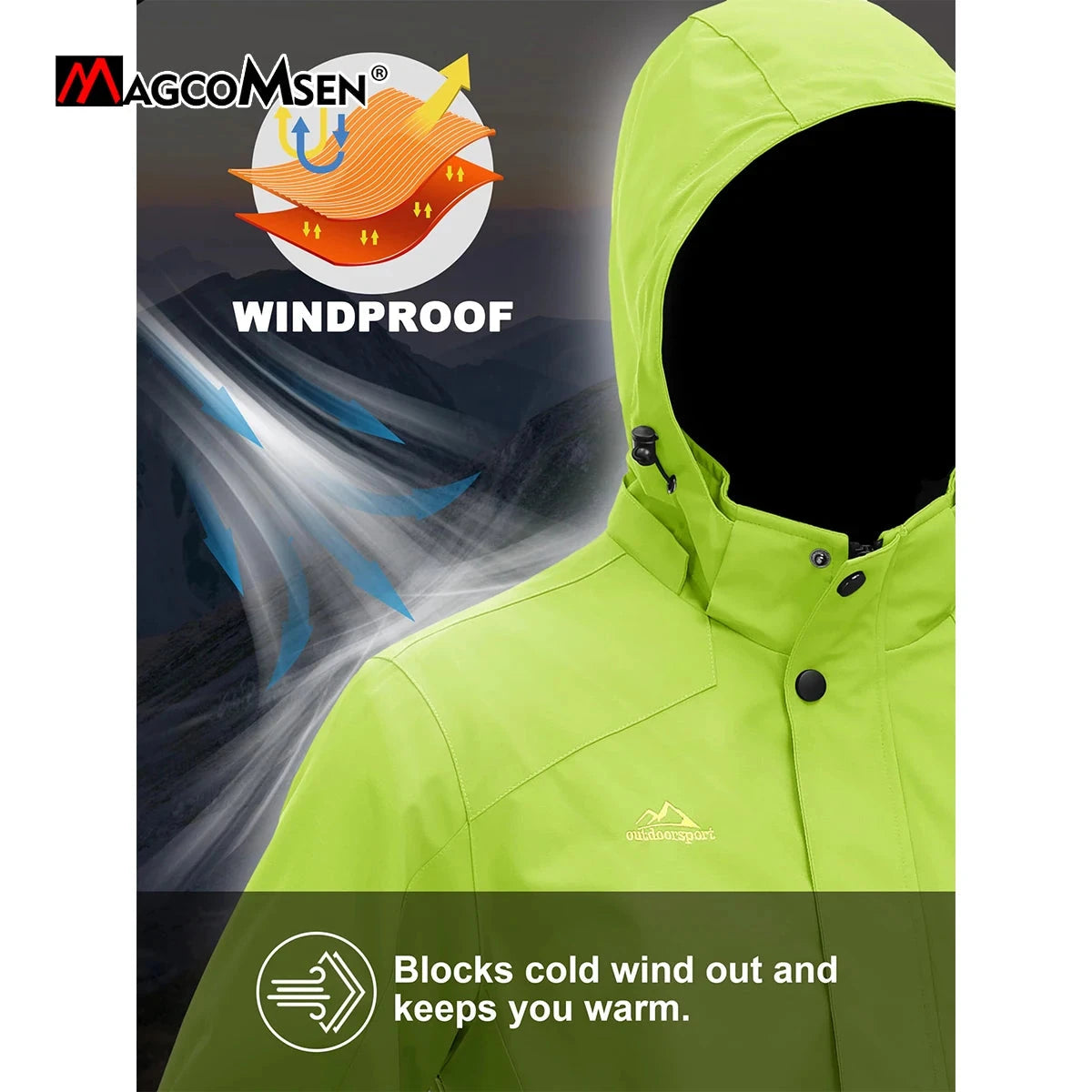 MAGCOMSEN Lightweight Jackets Mens Mesh Lined Rain Jackets GlowCart