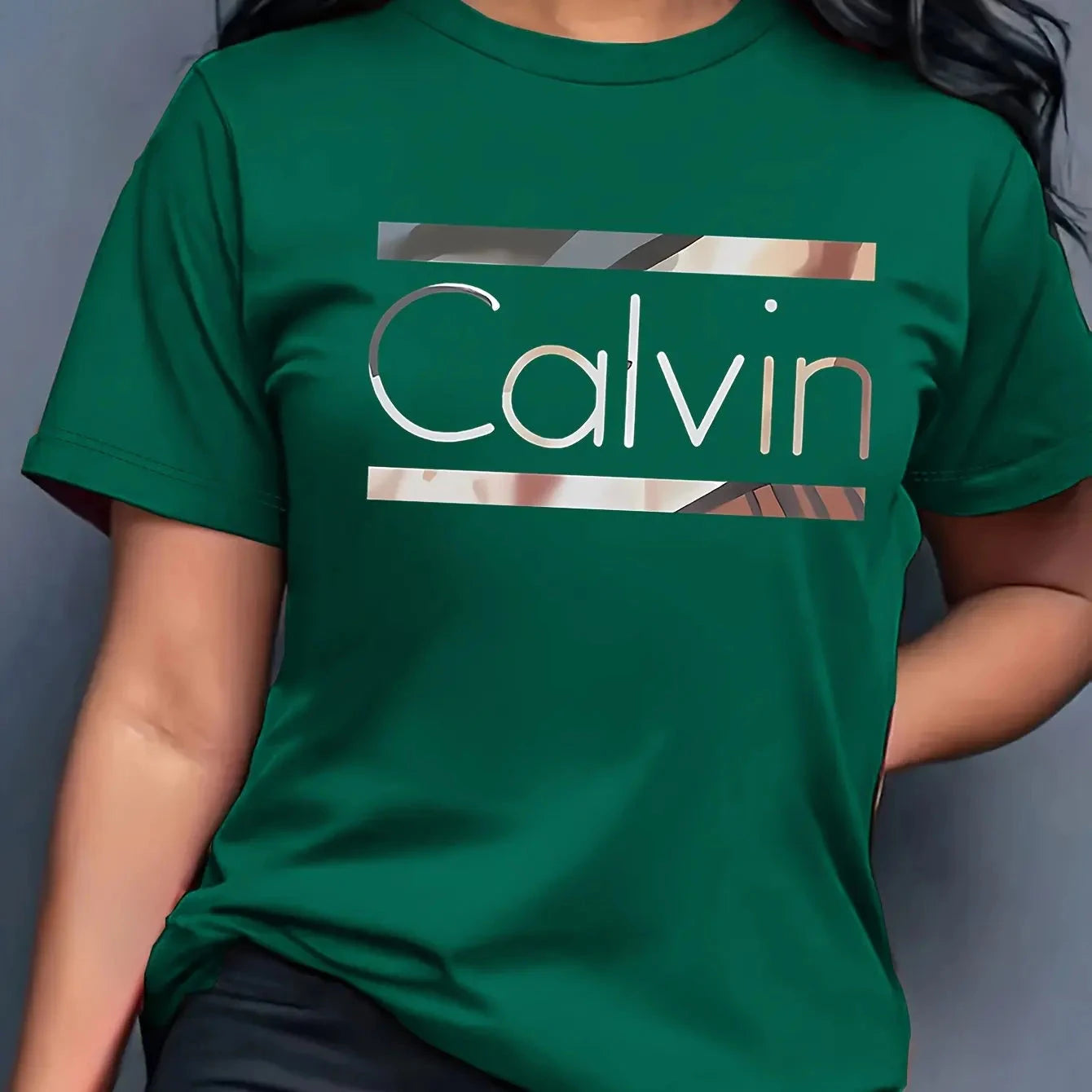 Women's Summer 100% Cotton Fashion Casual Calvin Letter GlowCart