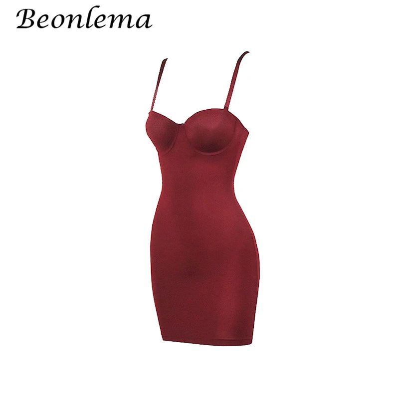 Short Bodycon Dress Backless Skinny Straps Solid Casual Sexy Sleeveless Summer High Waist Club Slim Mini Dresses Ladies Basic GlowCart