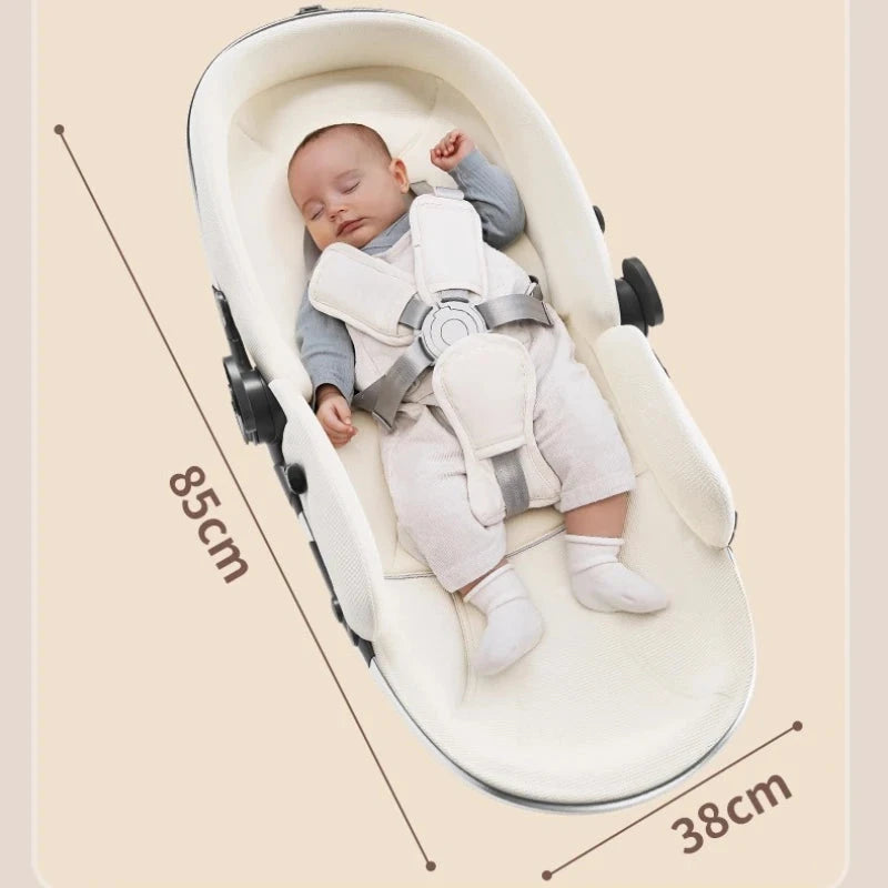 2025 New High-View Twin Stroller Lightweight Folding Stroller for Twins with Two Children, Can Sit or Lie Down GlowCart