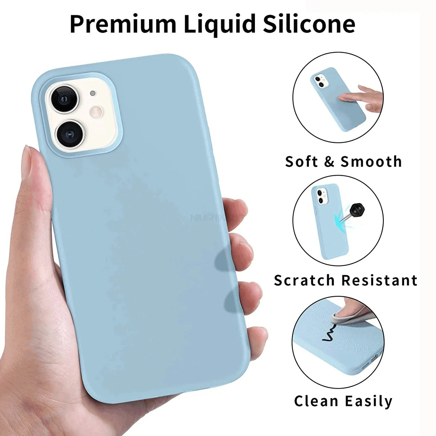 Liquid Silicone Case For Apple iPhone 15 16 14 13 12 11 17 GlowCart