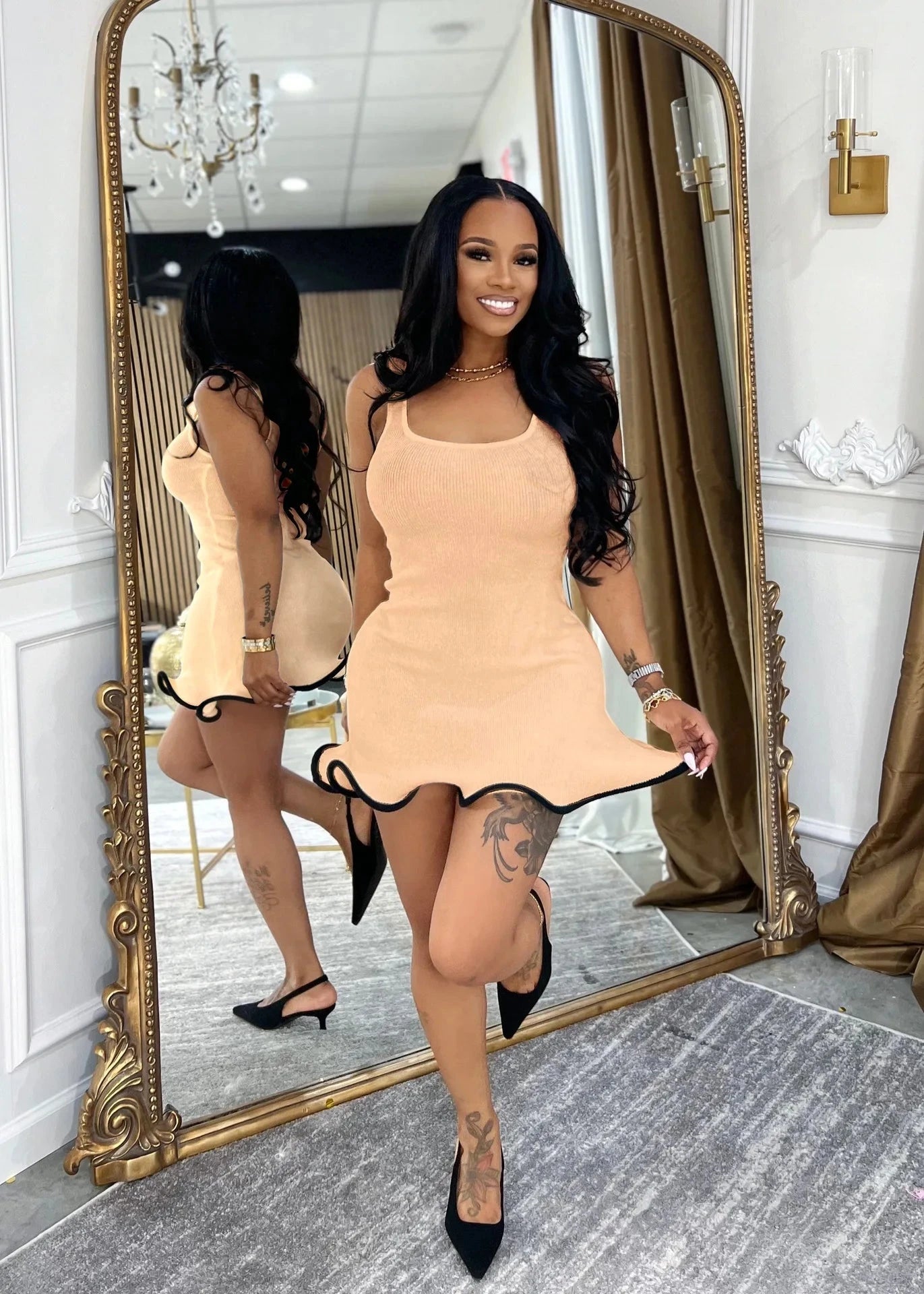 CM.YAYA Women Sleeveless O-neck Tank Mini Dress 2025 Summer GlowCart