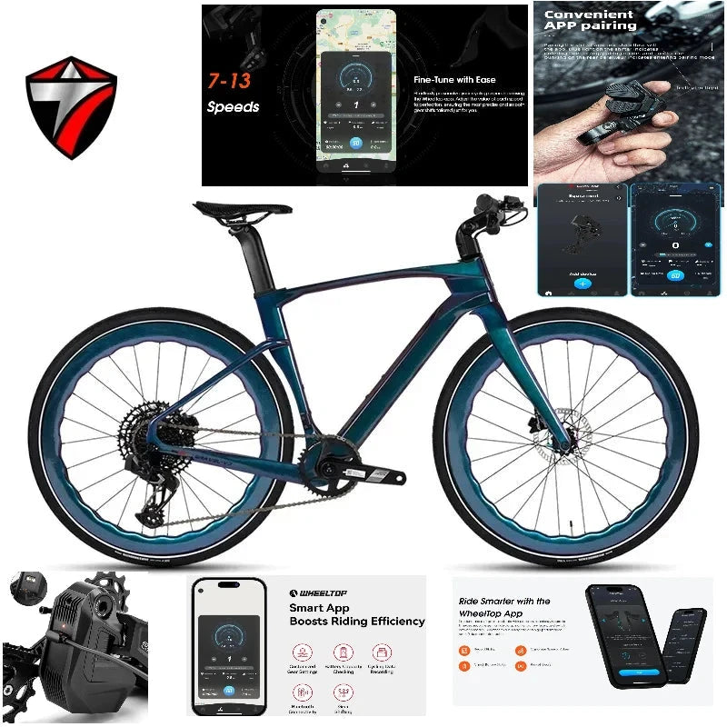 TWITTER GRAVEL-V3 Wheel Peak EDS radio variable 13speed Flat handlebar full carbon fiber gravel road bike hydraulic disc brakes GlowCart