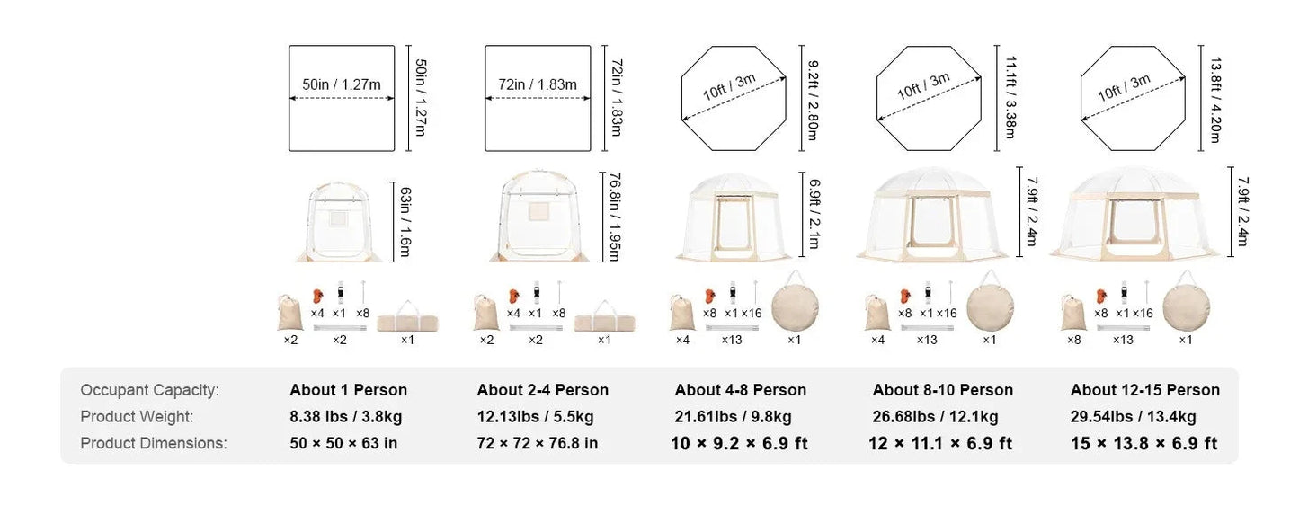 Bubble Tent Pop-Up Weatherproof Sports GlowCart