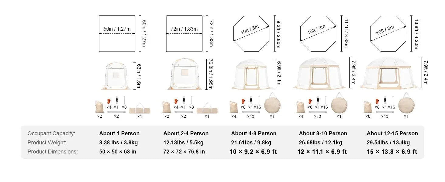Bubble Tent Pop-Up Weatherproof Sports GlowCart