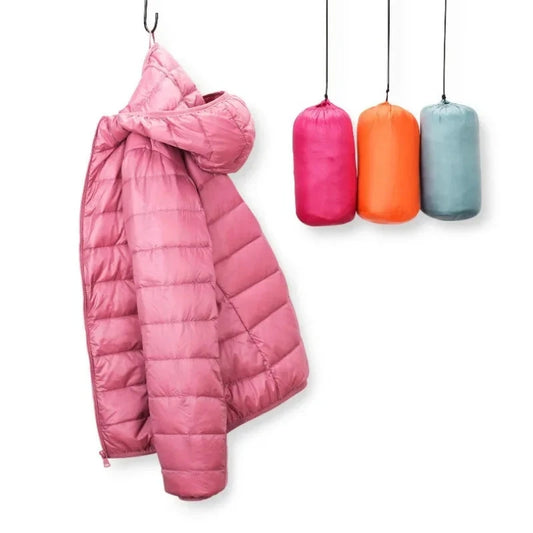 Autumn and winter hooded down jacket women's 2025 new simple GlowCart