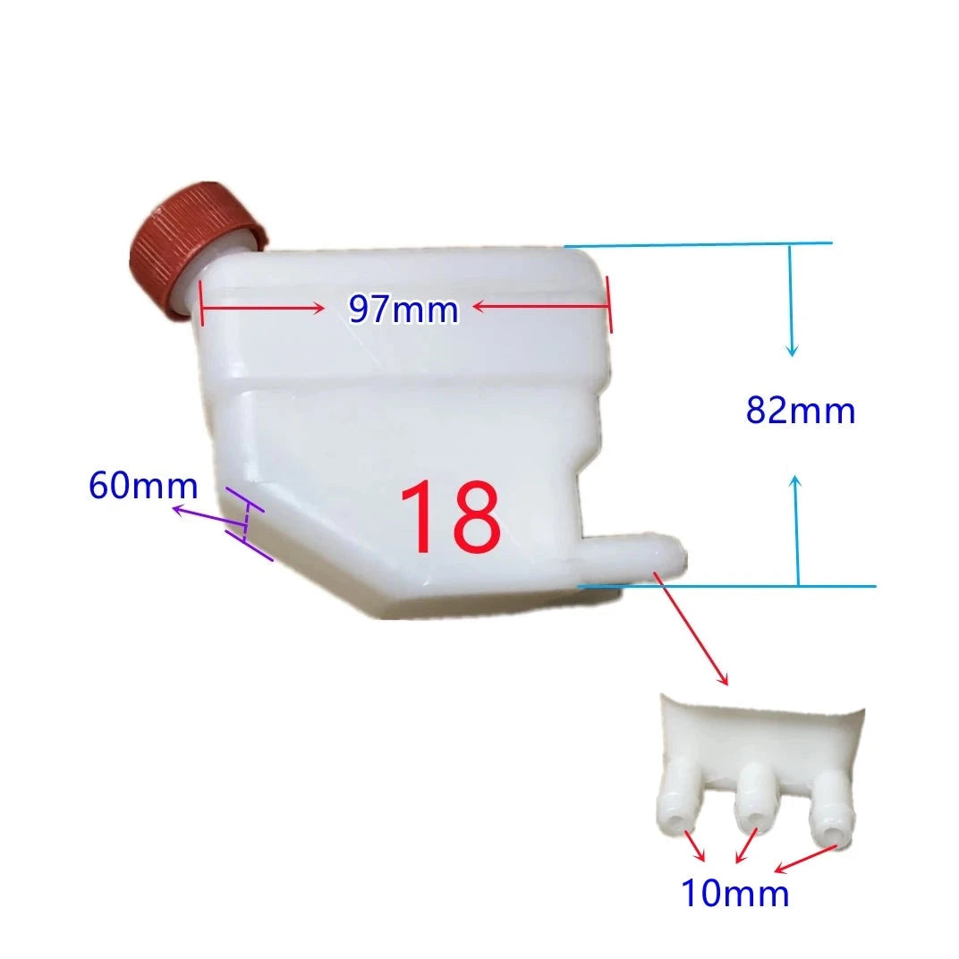 Brake Fluid Reservoir For Brake and Clutch Fluid Truck Electric Tricycle Agricultural Vehicle Braking liquid Bottle 1PC GlowCart
