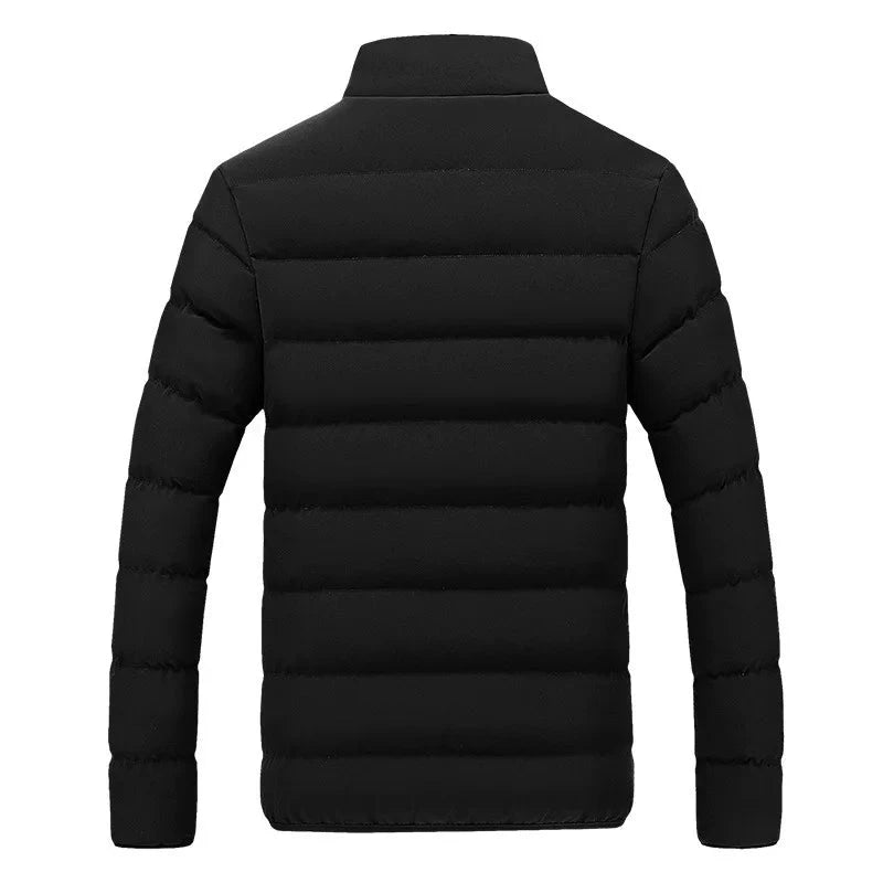 2024 Black New Men's Warm Jacket Cotton Padded Jacket Casual GlowCart