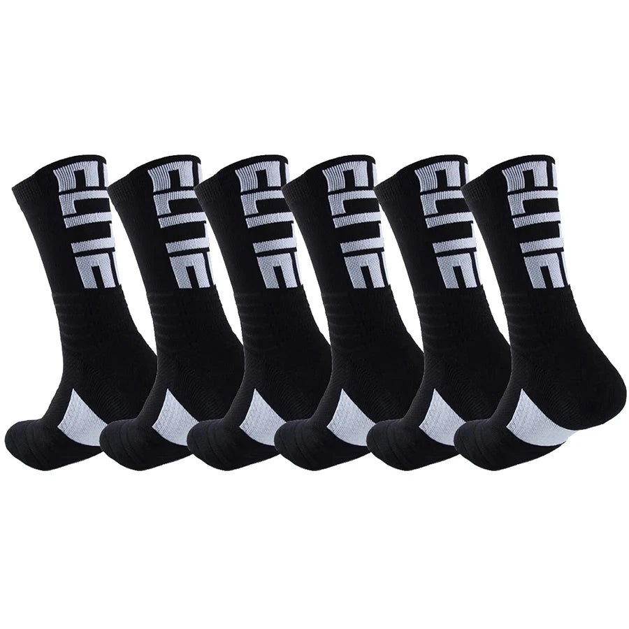 6Pairs Sports Socks for Football Basketball Baseball Rugby Soccer Cycling Running Hiking Tennis Skateboard GlowCart