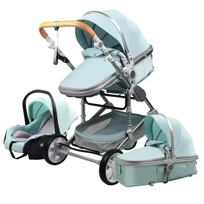 baby stroller 3in1 Luxury High Landscape baby pram portable baby pushchair multifunctional Newborn Carriage double faced GlowCart