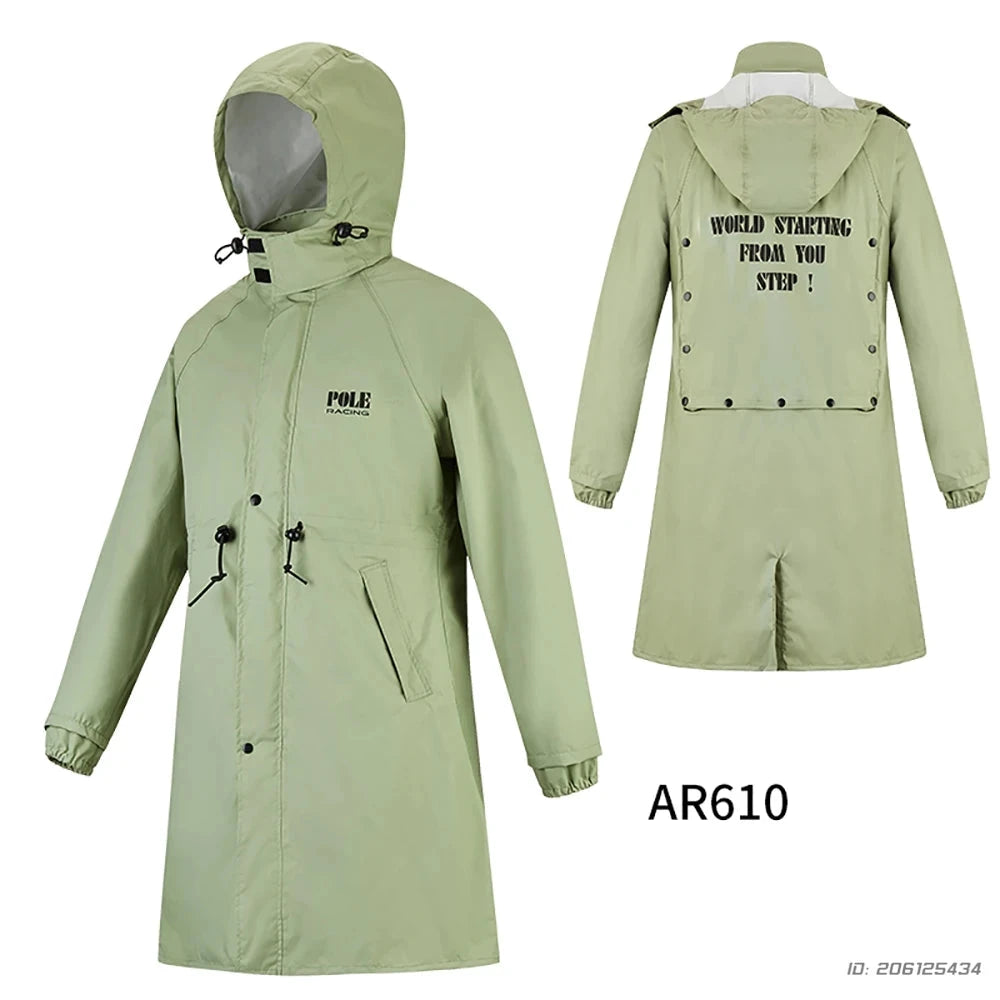Women Men Waterproof Long Raincoat Motorcycle Riding GlowCart