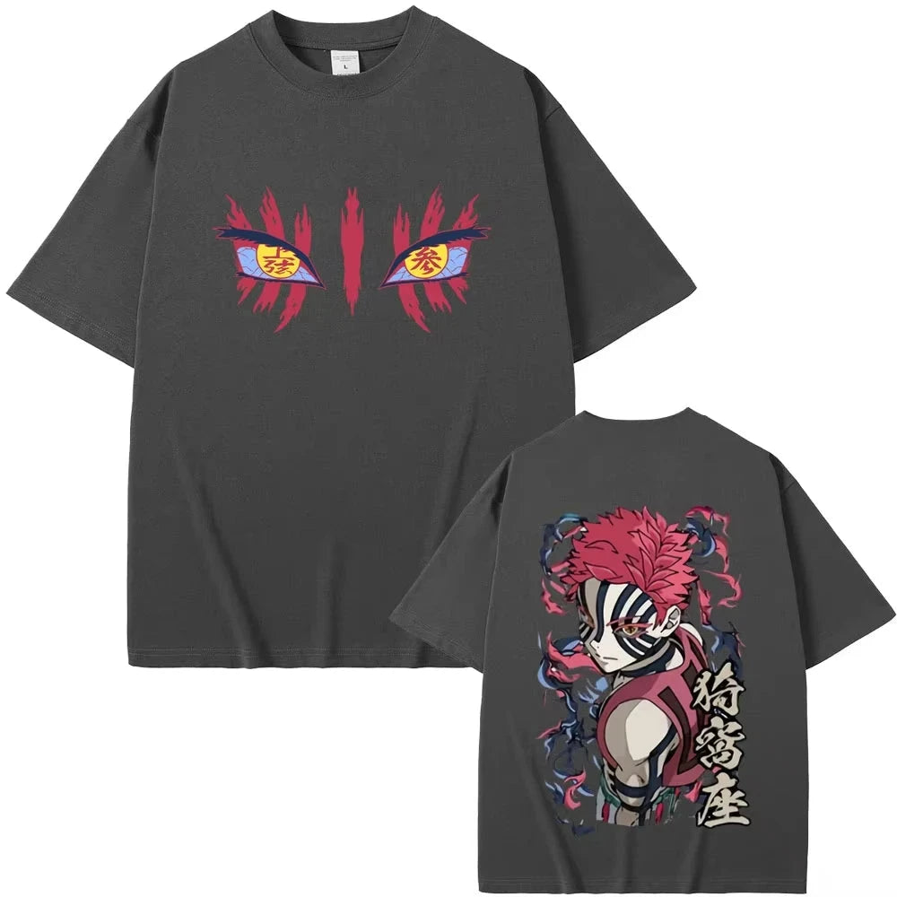 Anime Demon Slayer Akaza Eyes Graphic T-shirt Men's Women GlowCart