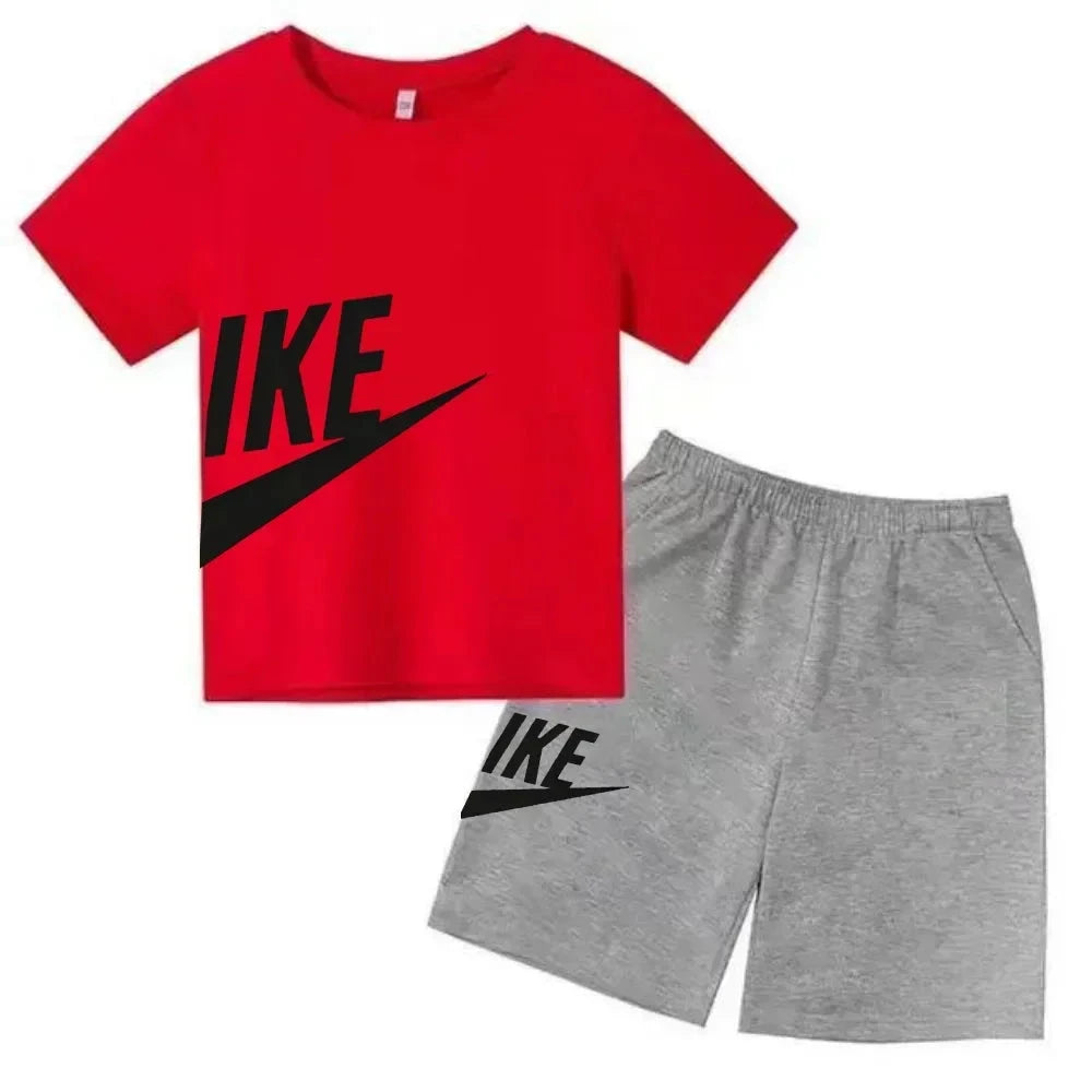Children's Clothing Kids & Teen T-Shirt Set Summer Top + Shorts 2 Piece Set Short Sleeve Casual Fashion Boys Girls Kids Set GlowCart