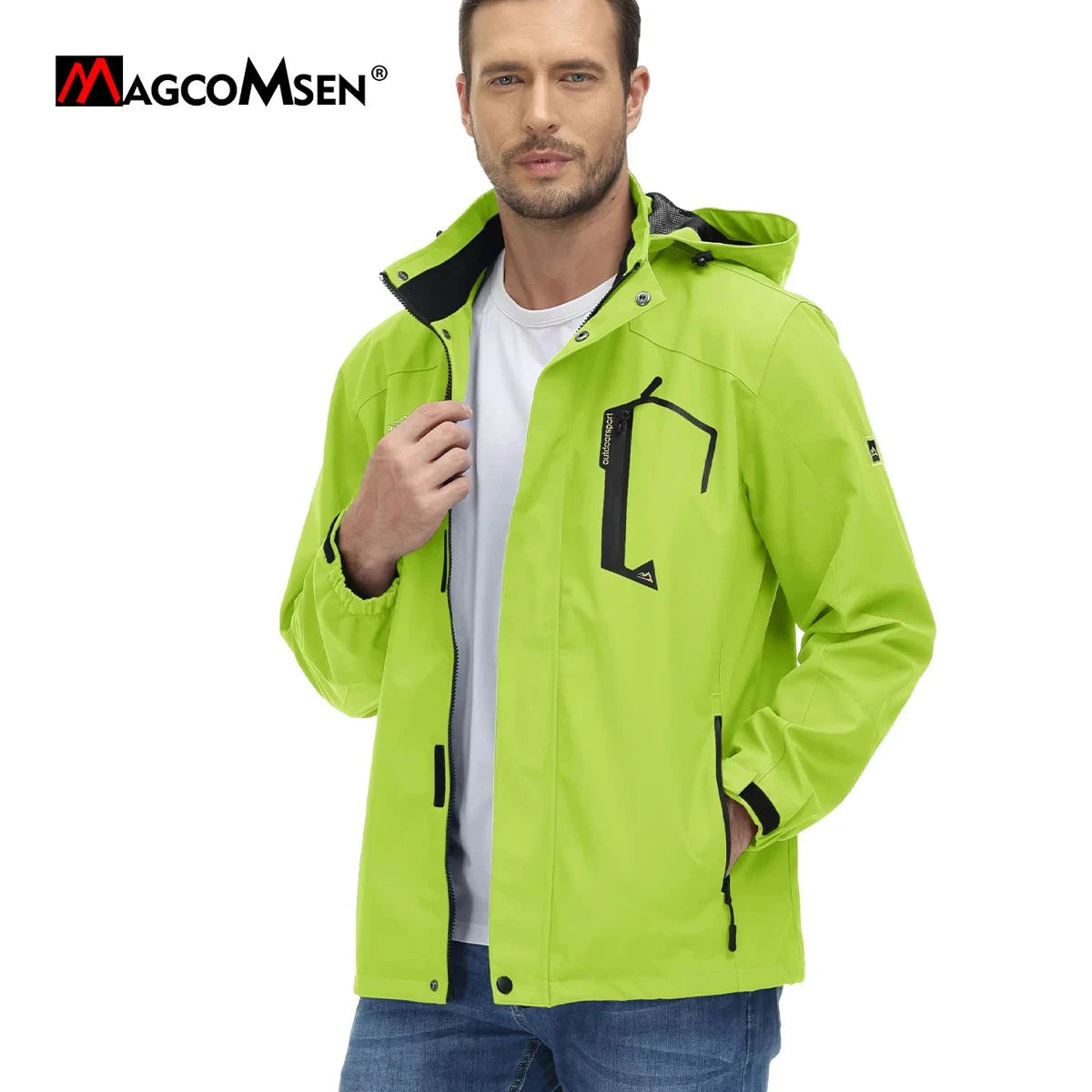 MAGCOMSEN Lightweight Jackets Mens Mesh Lined Rain Jackets GlowCart