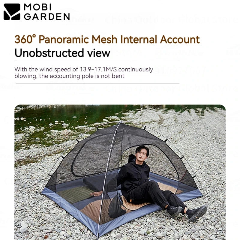 MOBI GARDEN Camping Hiking Tent 2-4 Person Portable GlowCart