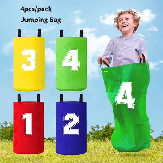 4pcs Colorful Kids Jumping Bags Foldable Lightweight Kids Field Race Bag Portable Easy To Carry Outdoor Games Outdoor Race Bags GlowCart