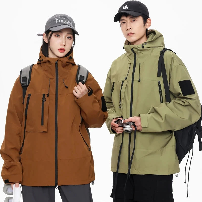 YJKVUR 2025 Autumn New Unisex Soft Shell Outdoor Hooded GlowCart