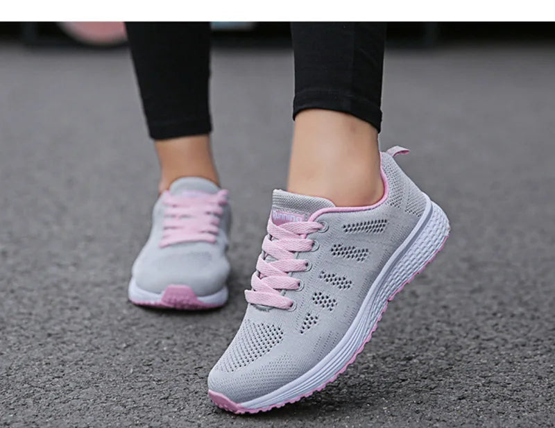 Women Casual Shoes Fashion Breathable Walking Mesh Flat