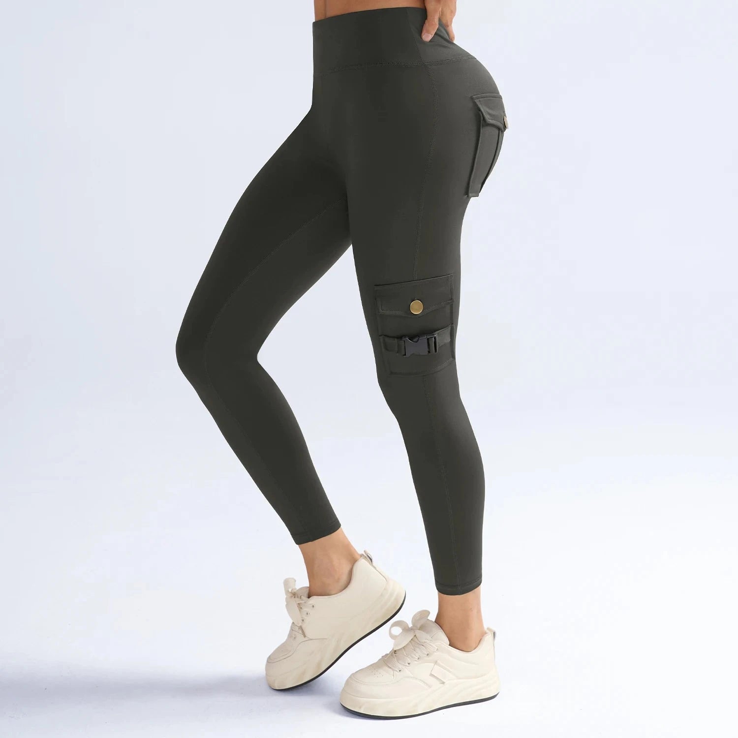 Women Workout Tight Leggings with Pockets Hidden Scrunch GlowCart