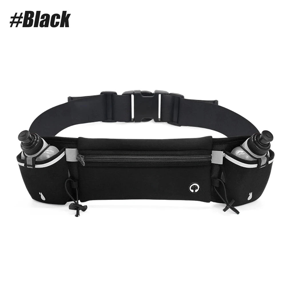 1PCS Running Belt with Water Bottles, Hydration Belt, Water Bottle Holder Running Pouch Belt, Waist Pack for Hiking Climbing GlowCart