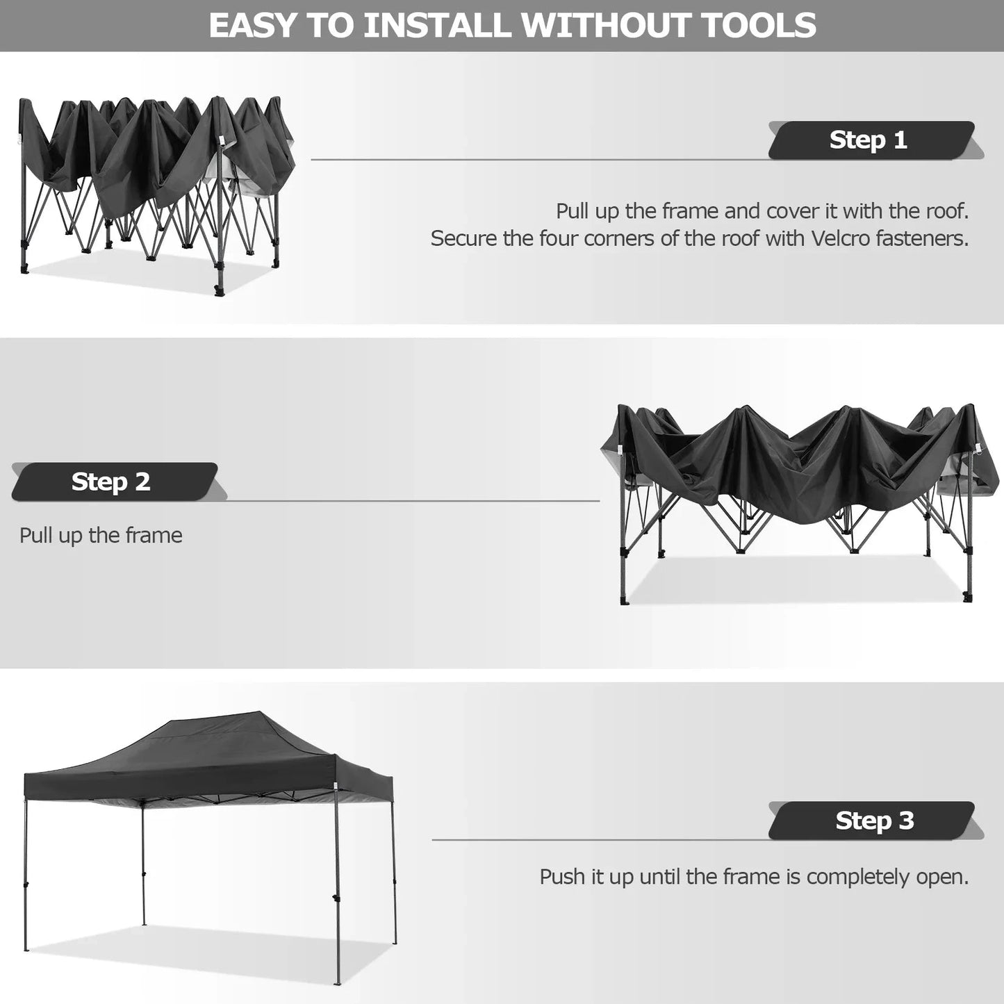 10x15 Heavy Duty Pop up Canopy Tent with 4 sidewalls GlowCart