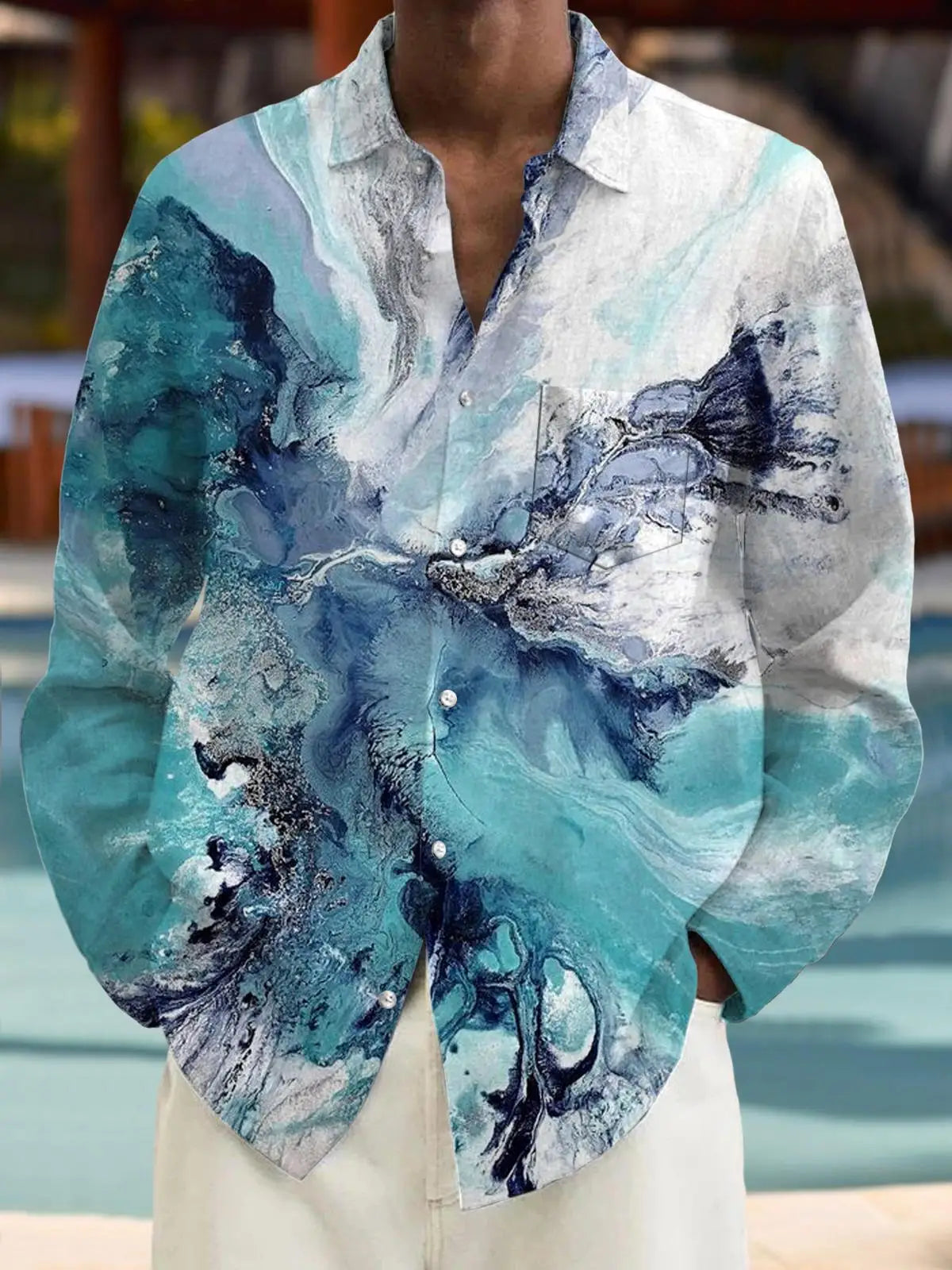 Men's shirts, button down shirts, casual shirts, spring and summer, printed long sleeves, daily, fashionable, comfortable GlowCart