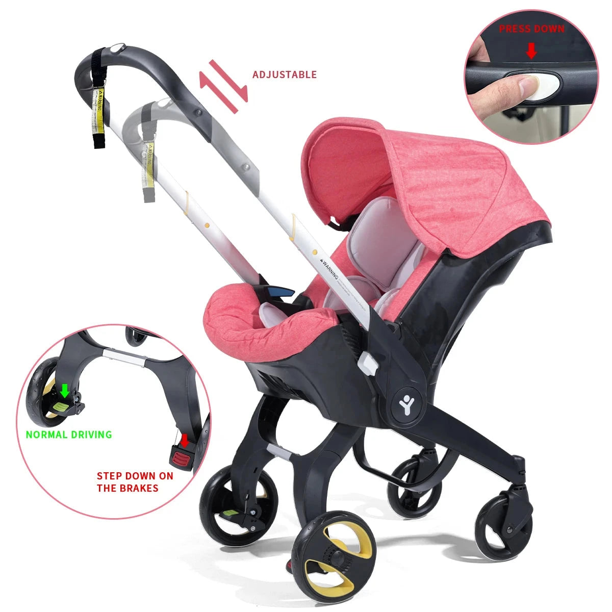 Newborn baby stroller, foldable travel stroller, two-way baby stroller, 0-3 years old GlowCart