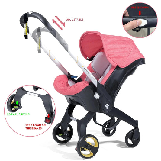 Newborn baby stroller, foldable travel stroller, two-way baby stroller, 0-3 years old GlowCart