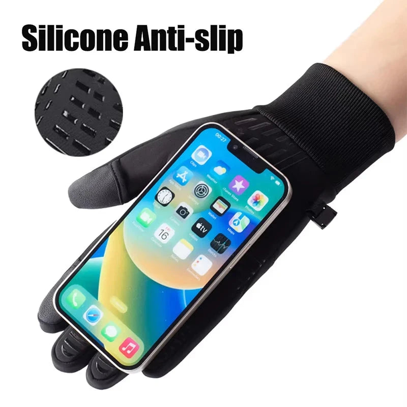 Winter Flip Open Two Finger Gloves Warm Touch Screen Gloves for Men and Women Outdoor Riding Windproof Waterproof Ski Gloves GlowCart