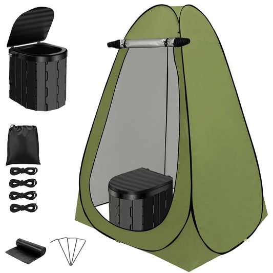 Camping Toilet with 1.5m Pop up Privacy Tent Large Portable GlowCart