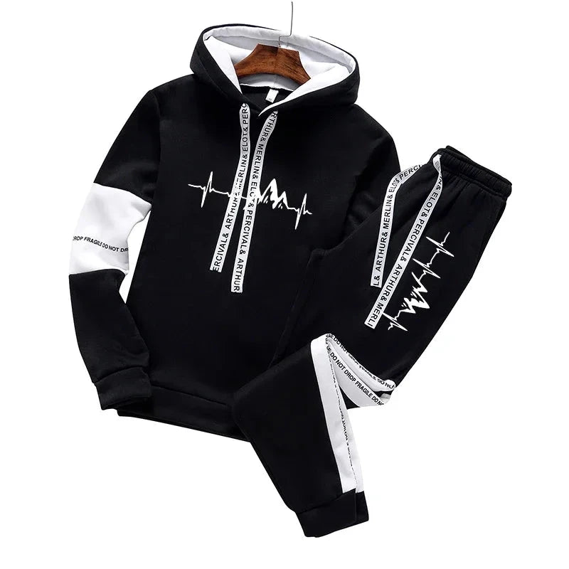 2024 Mens Tracksuit Casual Classic Hooded Sweatshirt Jogging GlowCart