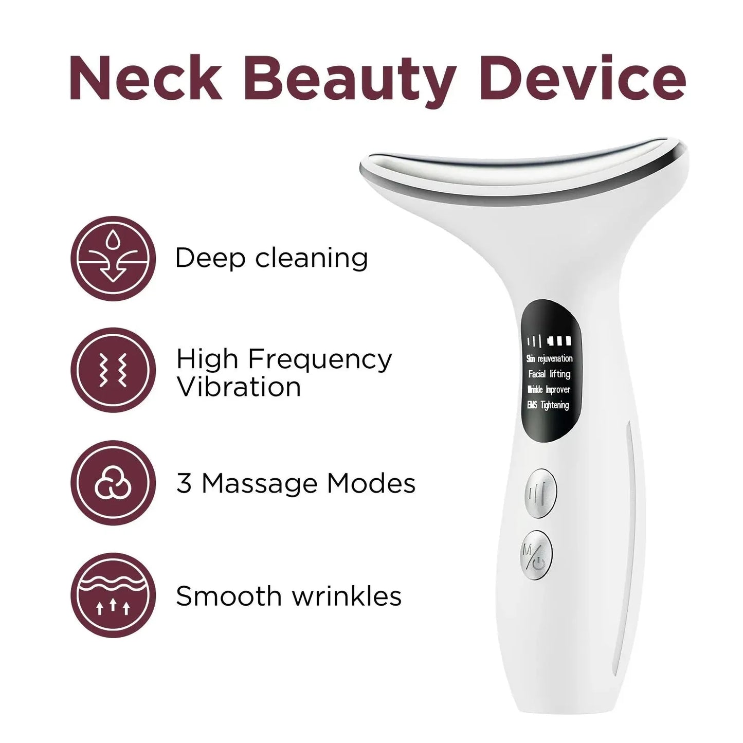 Neck Beauty Device with Gel Multi Color Massage Tightening GlowCart