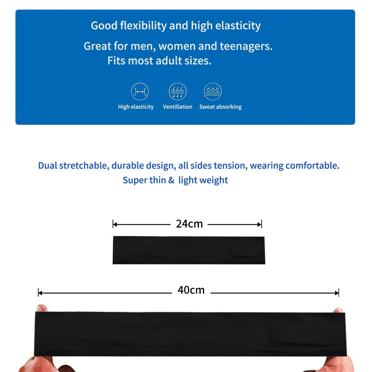 Wireless Bluetooth 5.3 Headphones Sweatproof Sports Headband GlowCart