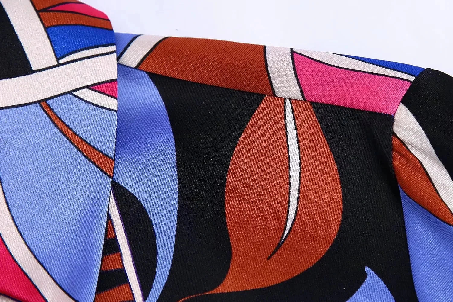 2023 Spring Women's Long Sleeve Geometric Print Vestity GlowCart