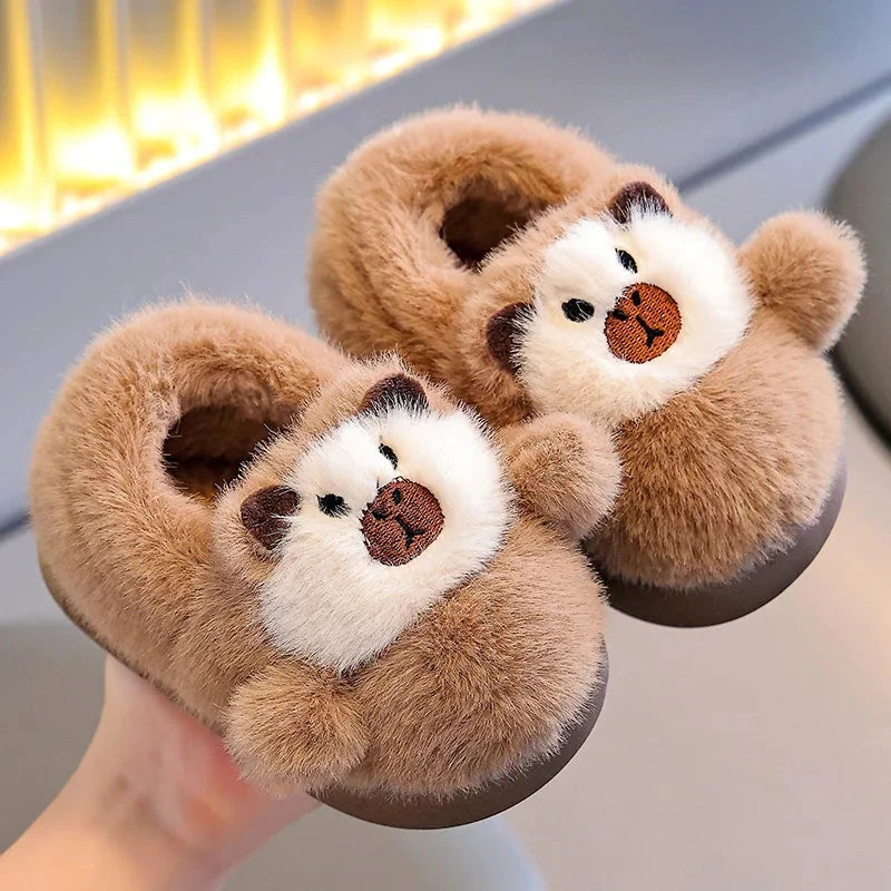 Children Cotton Shoes 2025 Winter Plush Cotton Slippers Boys Girls Cute Cartoon Comfort Anti Slip Indoor Warm Cold-proof Shoes GlowCart